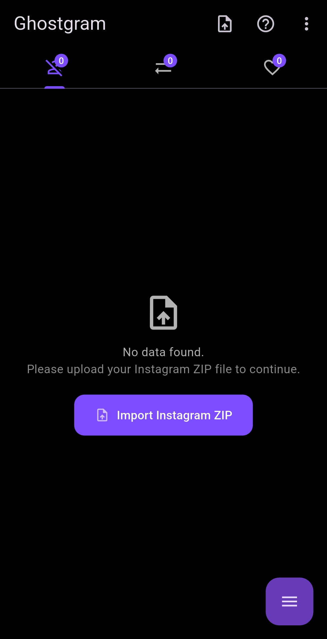 Ghostgram screenshot showing fans tab