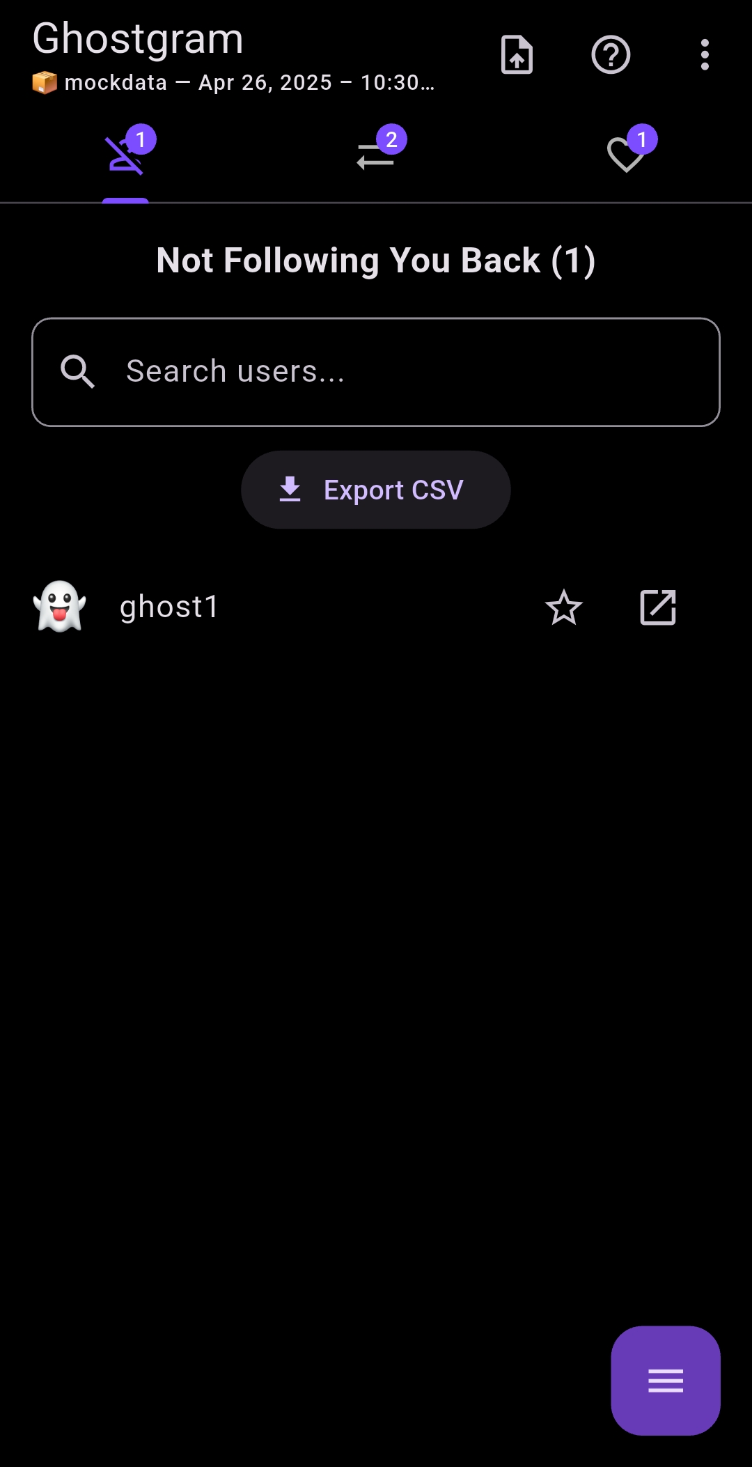Ghostgram star users feature